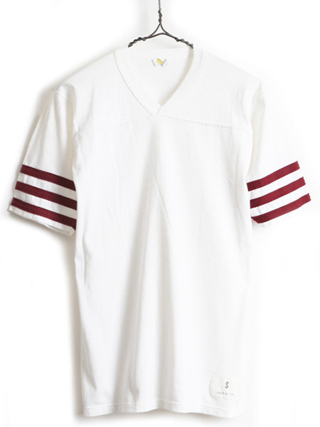 想像を超えての 希少サイズ USA製 80s S 白 無地 80年代 半袖Tシャツ 古着 ) メンズ 男性 ( Tシャツ フットボール 半袖 Vネック ライン入り SHEEN VELVA ■ 無地 想像を超えての 希少サイズ USA製 80s S 白 無地 80年代 半袖Tシャツ 古着 ) メンズ 男性 ( Tシャツ フットボール 半袖 Vネック ライン入り SHEEN VELVA ■ 無地
