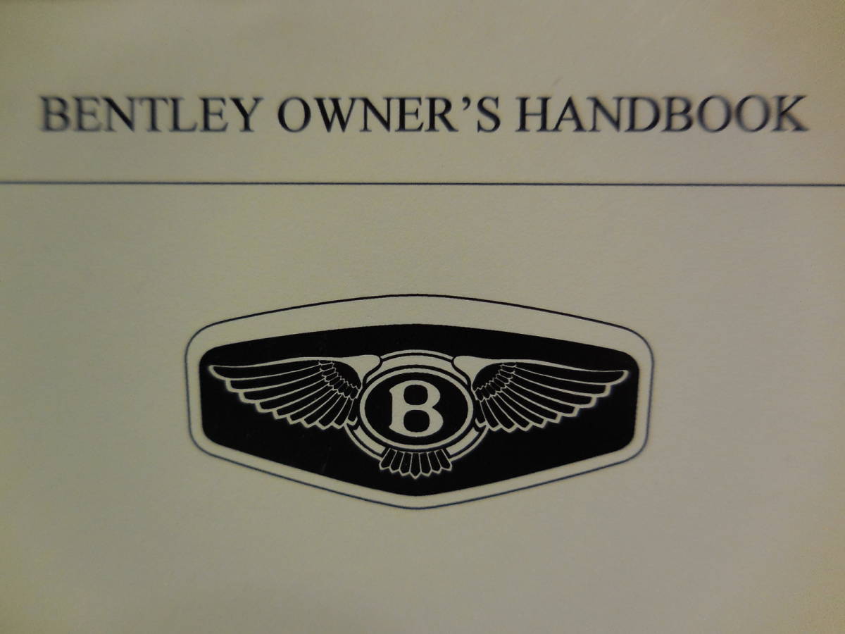  Bentley arnage Owners Handbook corn z manual 