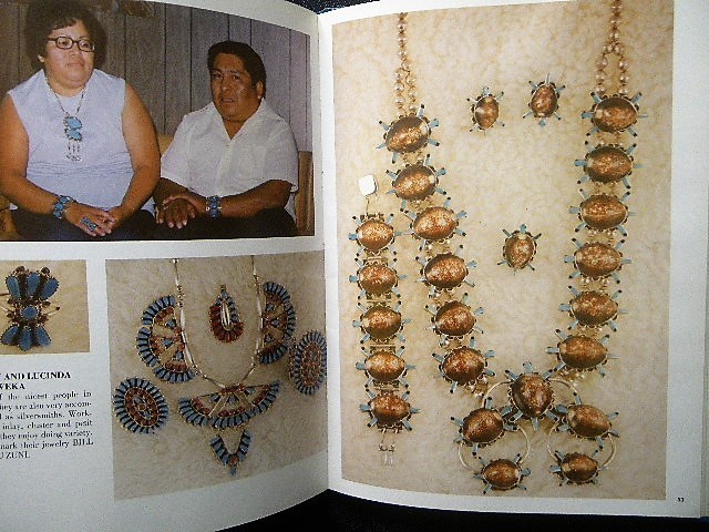 3 pcs. set zni group Indian * jewelry foreign book Zuni The Art and the People turquoise / silver accessory neitib* american 
