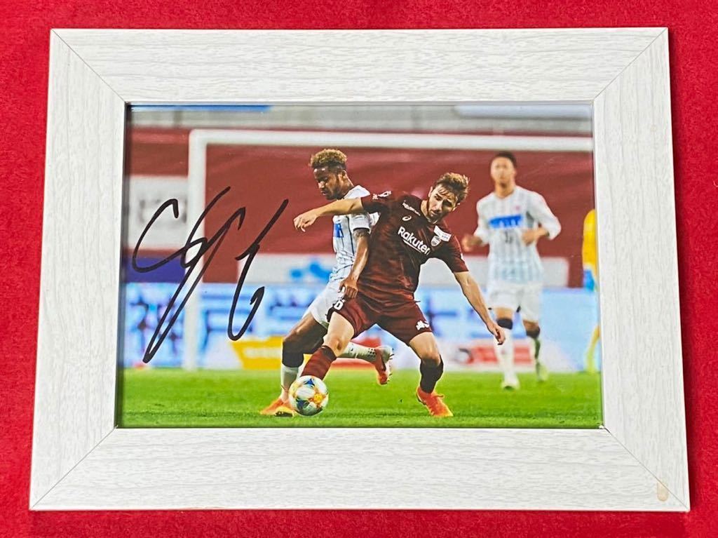 VISSEL KOBE ヴィッセル神戸 6 セルジサンペール 直筆サイン入り2L生写真 フォトスタンド入り_画像1