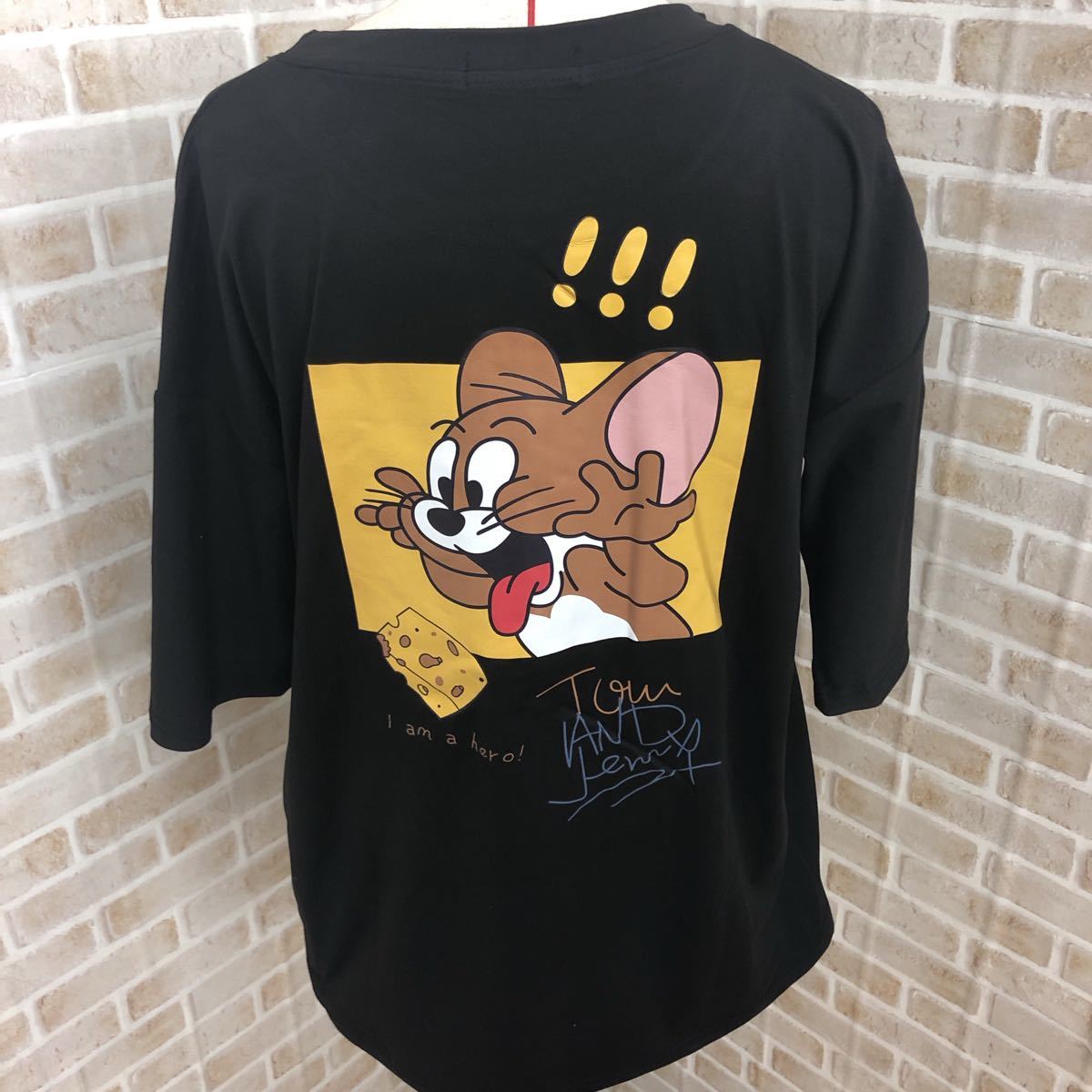 Paypayフリマ トムとジェリー Tシャツ 半袖 メンズ ユニセックス バックプリント アニメ 黒 Paypayフリマ トムとジェリー Tシャツ 半袖 メンズ ユニセックス バックプリント アニメ 黒