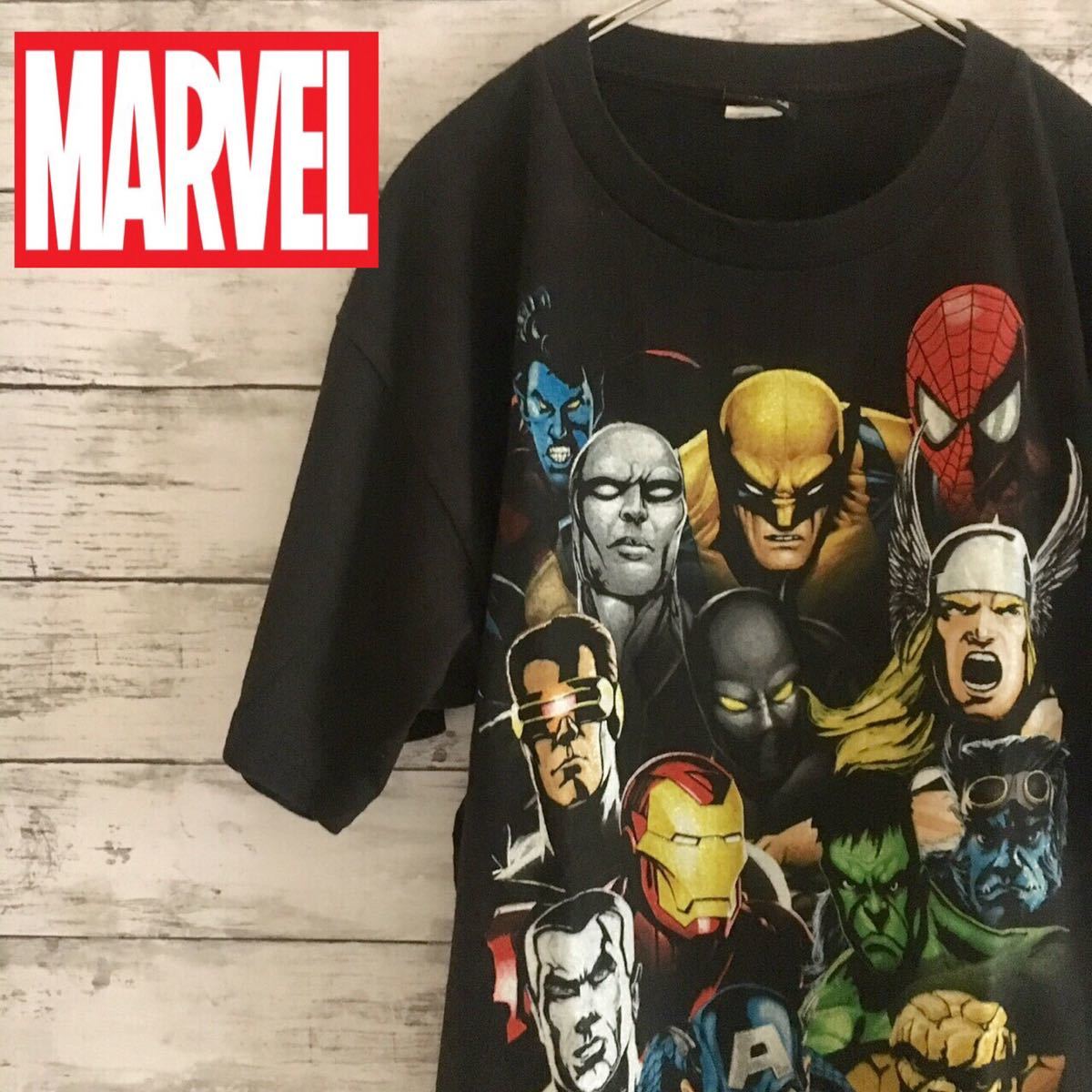 Paypayフリマ Marvel マーベル Tシャツ ブラック 古着 アメコミ ヒーロー キャラクター Paypayフリマ Marvel マーベル Tシャツ ブラック 古着 アメコミ ヒーロー キャラクター