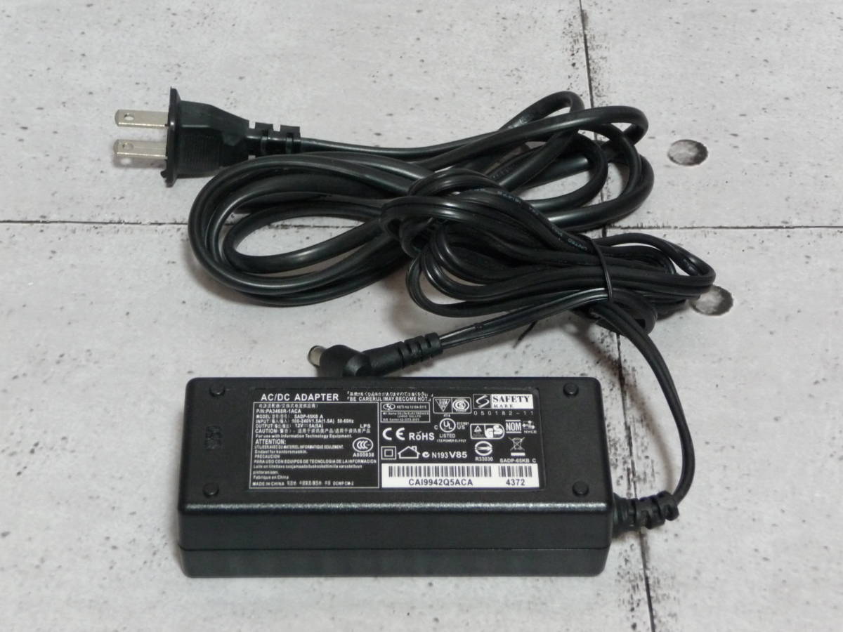 AC ADAPTER 12V　AC100V→DC12V/ACアダプター 5A LEDテープ　　　新品 _画像1