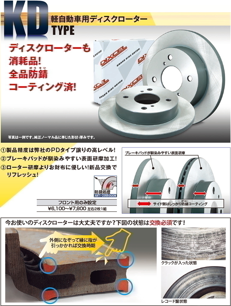 【DIXCEL】 軽自動車用ディスクローター KDタイプ スズキ ワゴンR MH22S/MH23S/MH34S/MH44S [KD3714033S]_画像2