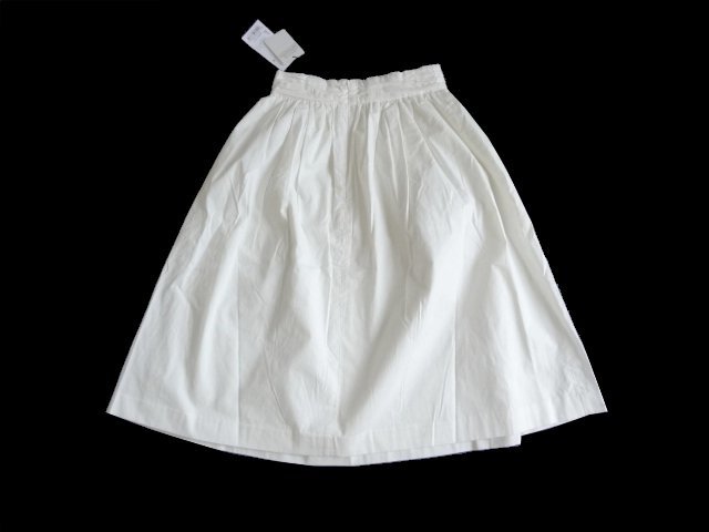 新品 定価6900円 マウジー MOUSSY 白 膝丈 フレア スカート 1 コットン S_画像4