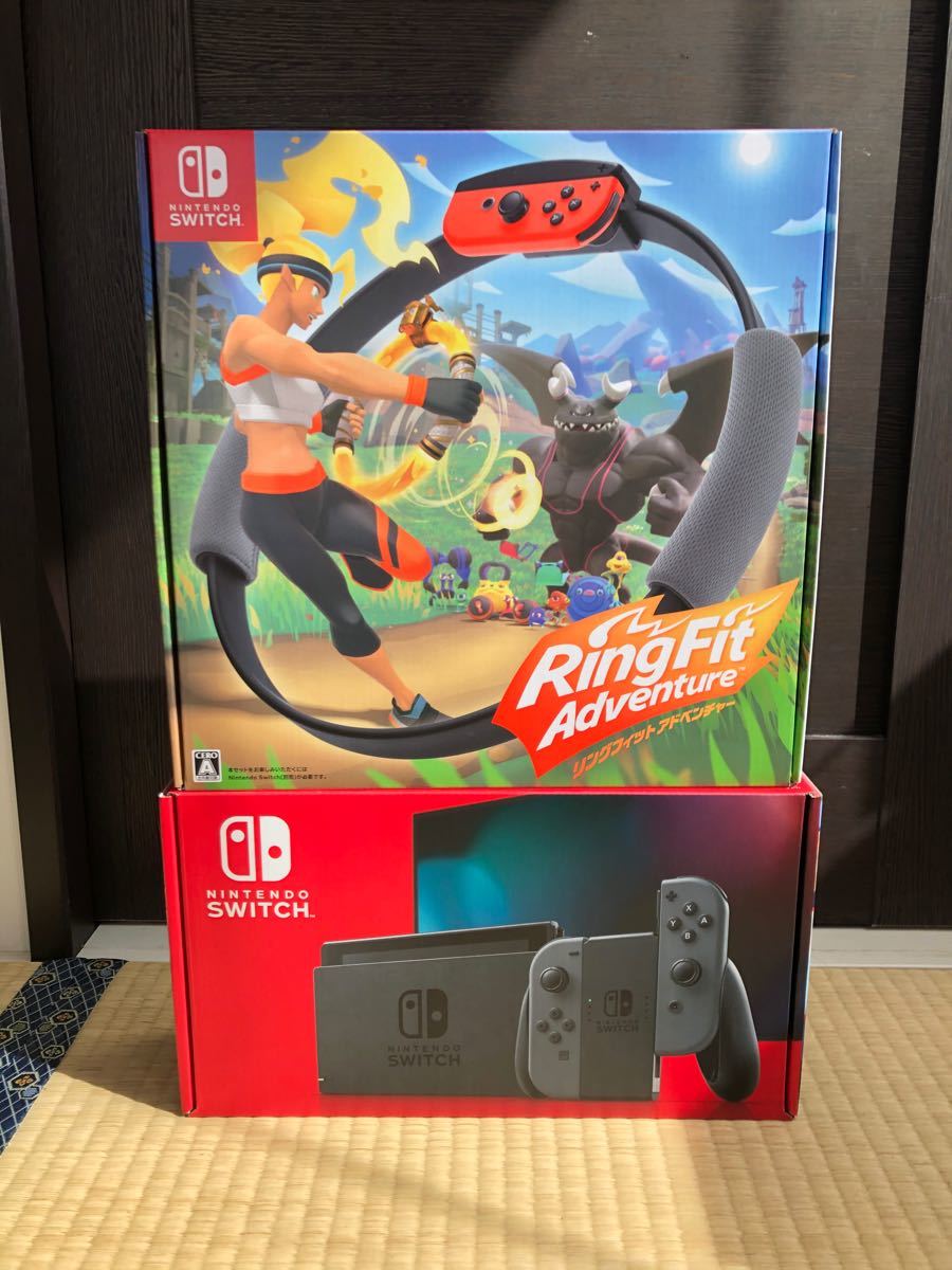 【新品・未開封】ニンテンドースイッチ 本体 グレー リングフィットアドベンチャーセット 