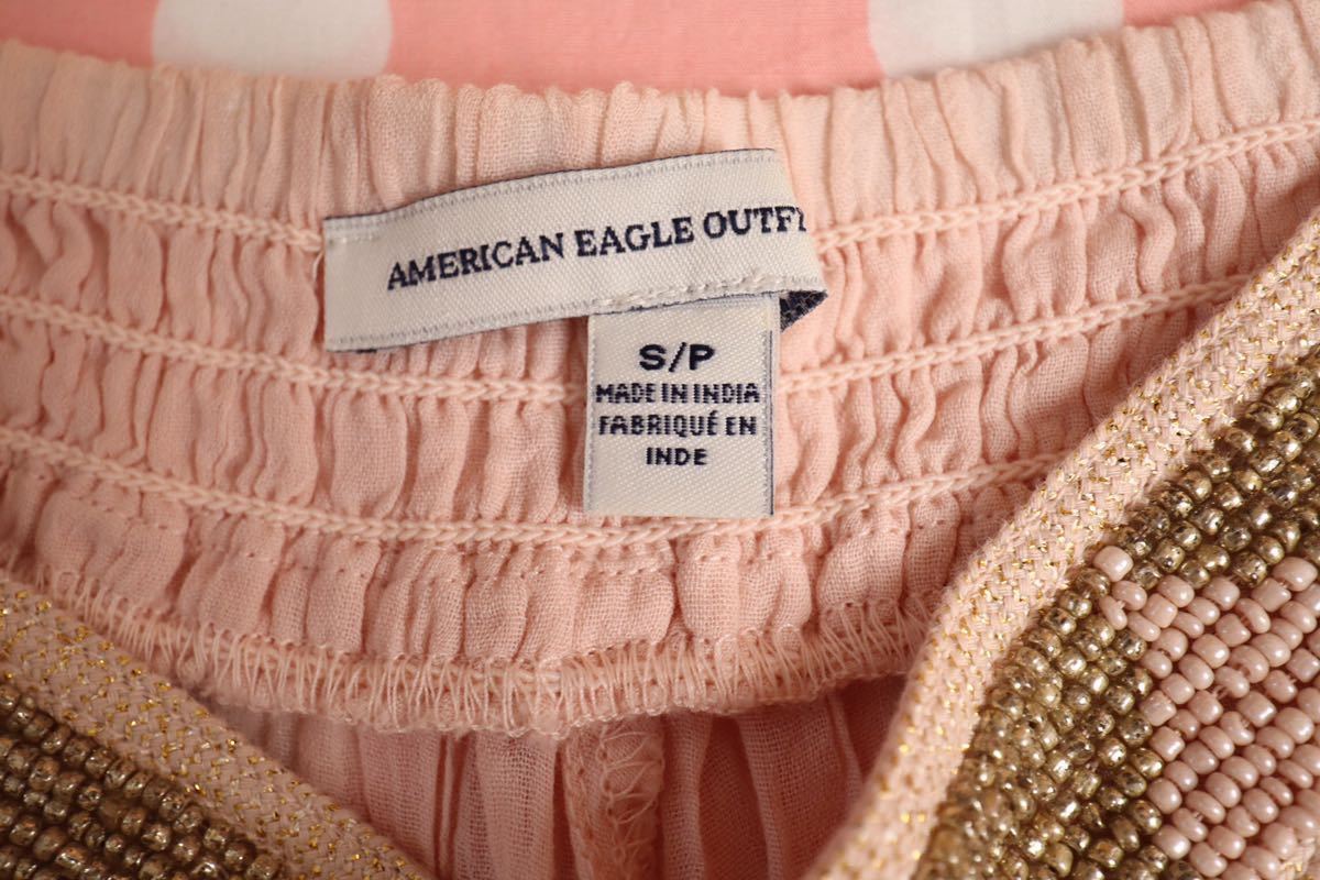 アメリカン・イーグル・アウトフィッターズAMERICAN EAGLE OUTFITTERSビーズ刺繍 チロリアン モロッコ 民族系 リゾートファッション ピンク_画像6