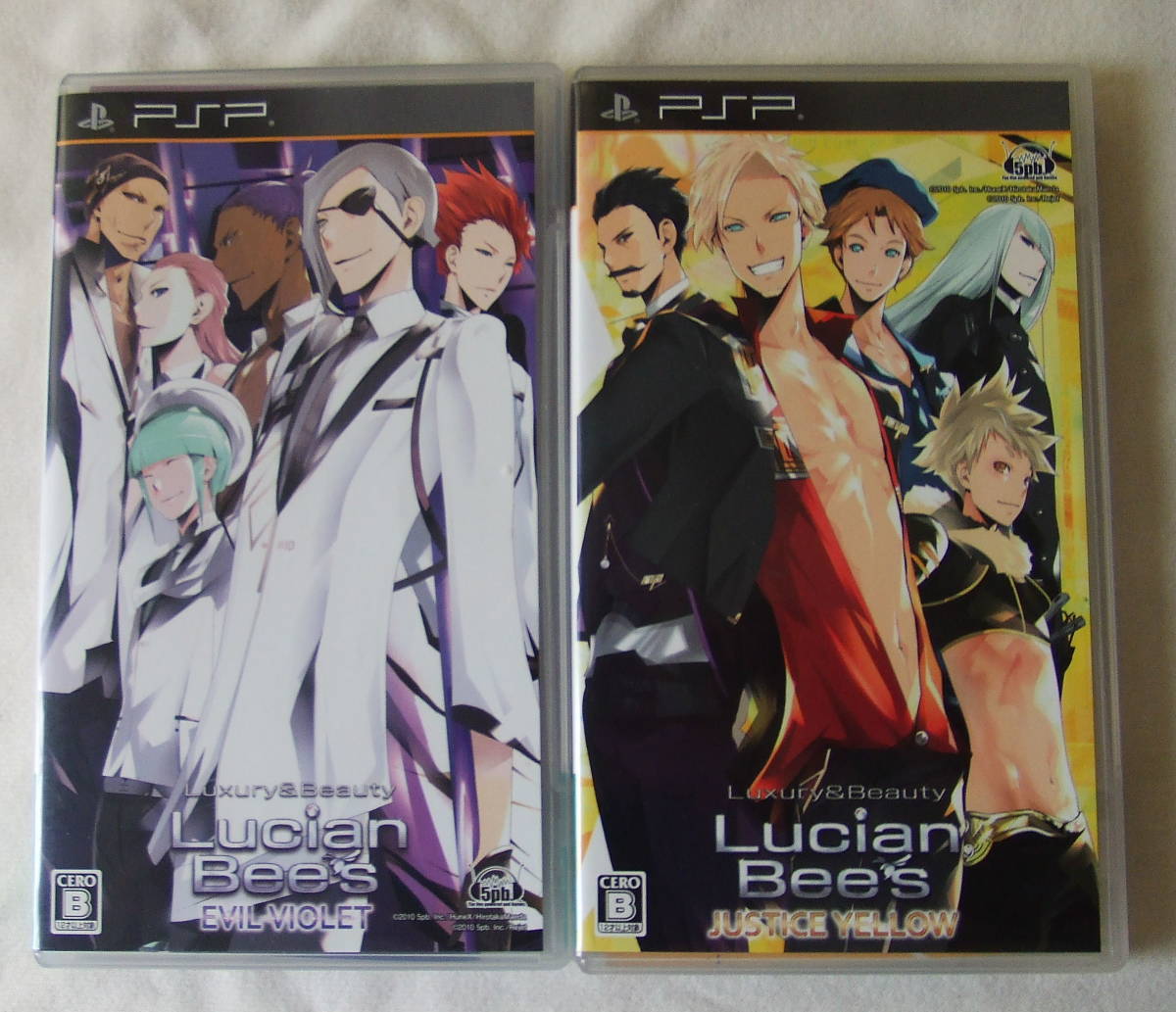 PSP「Lucion Bee’s EVIL VIOLET Lucion Bee’s JUSTICE YELLOW 二本セット」中古_画像1