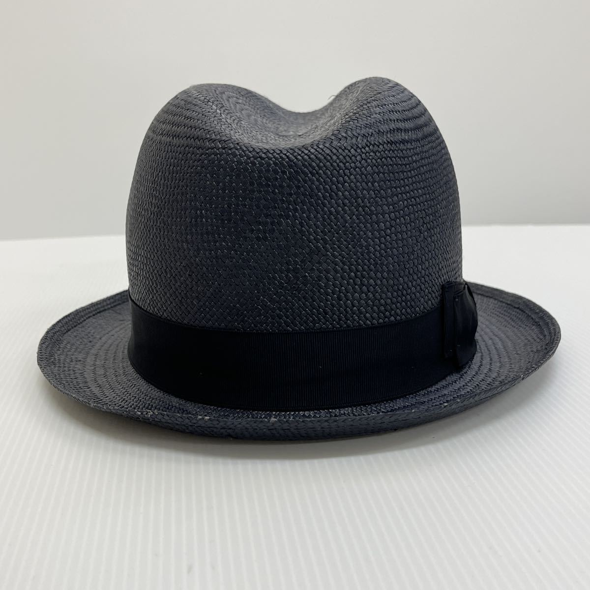 新品50809 正規品 Borsalino ボルサリーノ レディースMサイズ 中折れハット 帽子　紺ネイビー　イタリア製 黒リボン_画像5