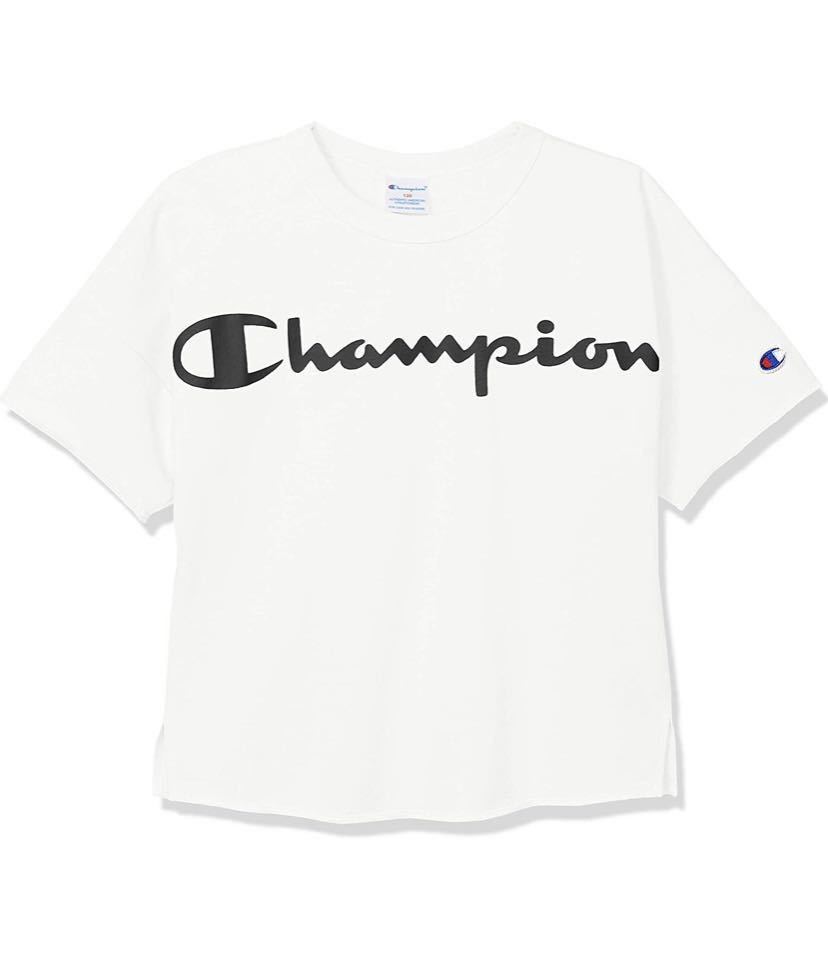 新品13901 チャンピオンchampion 120cm 白ホワイト　ドロップショルダー　半袖Tシャツ　ワイドシルエット　ガールズ　ボーイズ_画像1