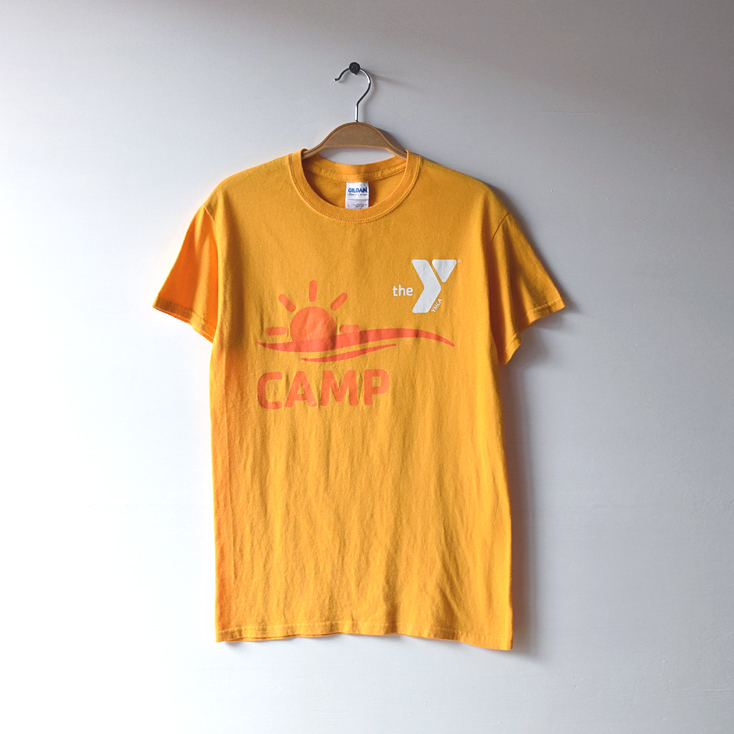 送料無料 GILDAN YMCA CAMP クルーネック 半袖 ギルダン 女性が喜ぶ （訳ありセール格安） BB0080 メンズS イエロー 黄色 Tシャツ