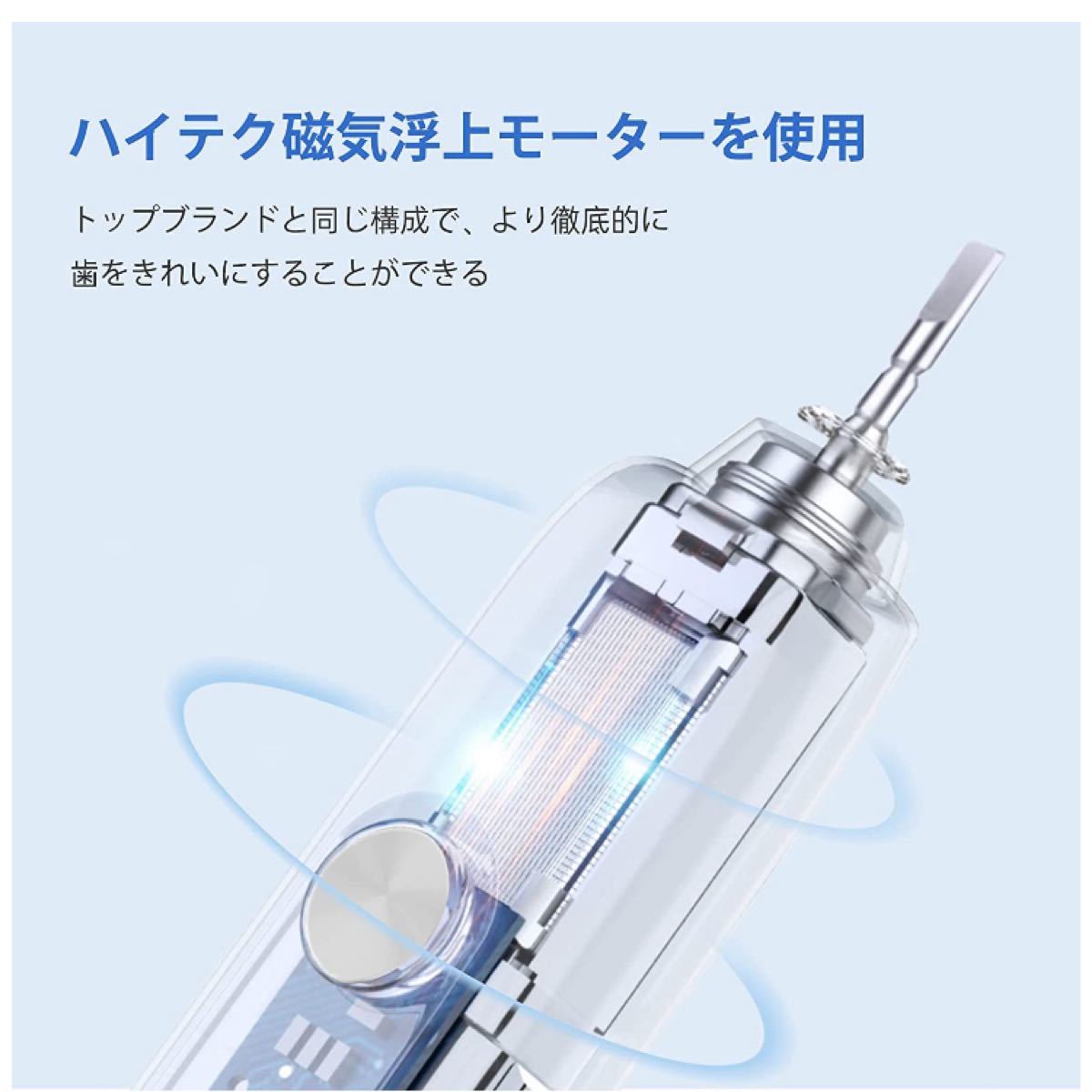 電動歯ブラシ 音波歯ブラシ ソニック USB充電式 IPX７防水 替えブラ5本