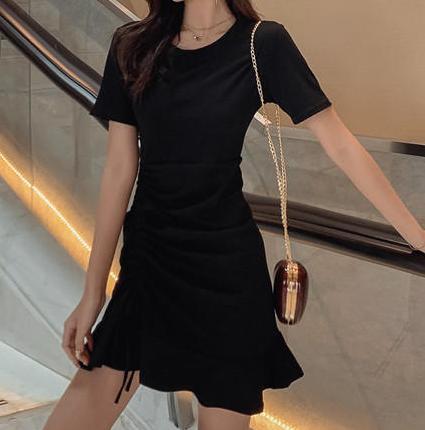 ワンピース Tシャツ スカート ドレス サイズM ブラック黒色 アレンジセクシー 自分好みで演出肌見せ 夏 ワンピースTシャツスカートドレス_画像1