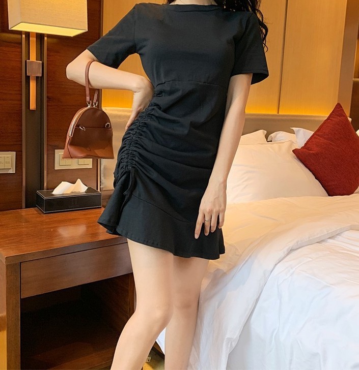 ワンピース Tシャツ スカート ドレス サイズM ブラック黒色 アレンジセクシー 自分好みで演出肌見せ 夏 ワンピースTシャツスカートドレス_画像5