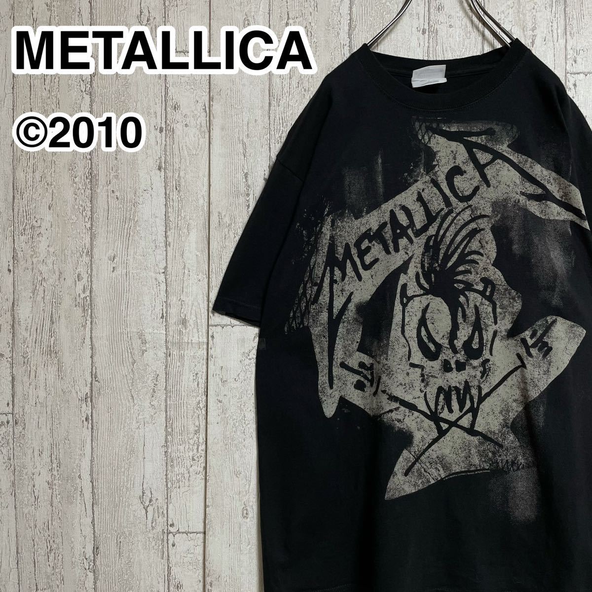 ☆送料無料☆ Hanes ヘインズ METALLICA メタリカ バンTシャツ Mサイズ プリント 2010 21-164