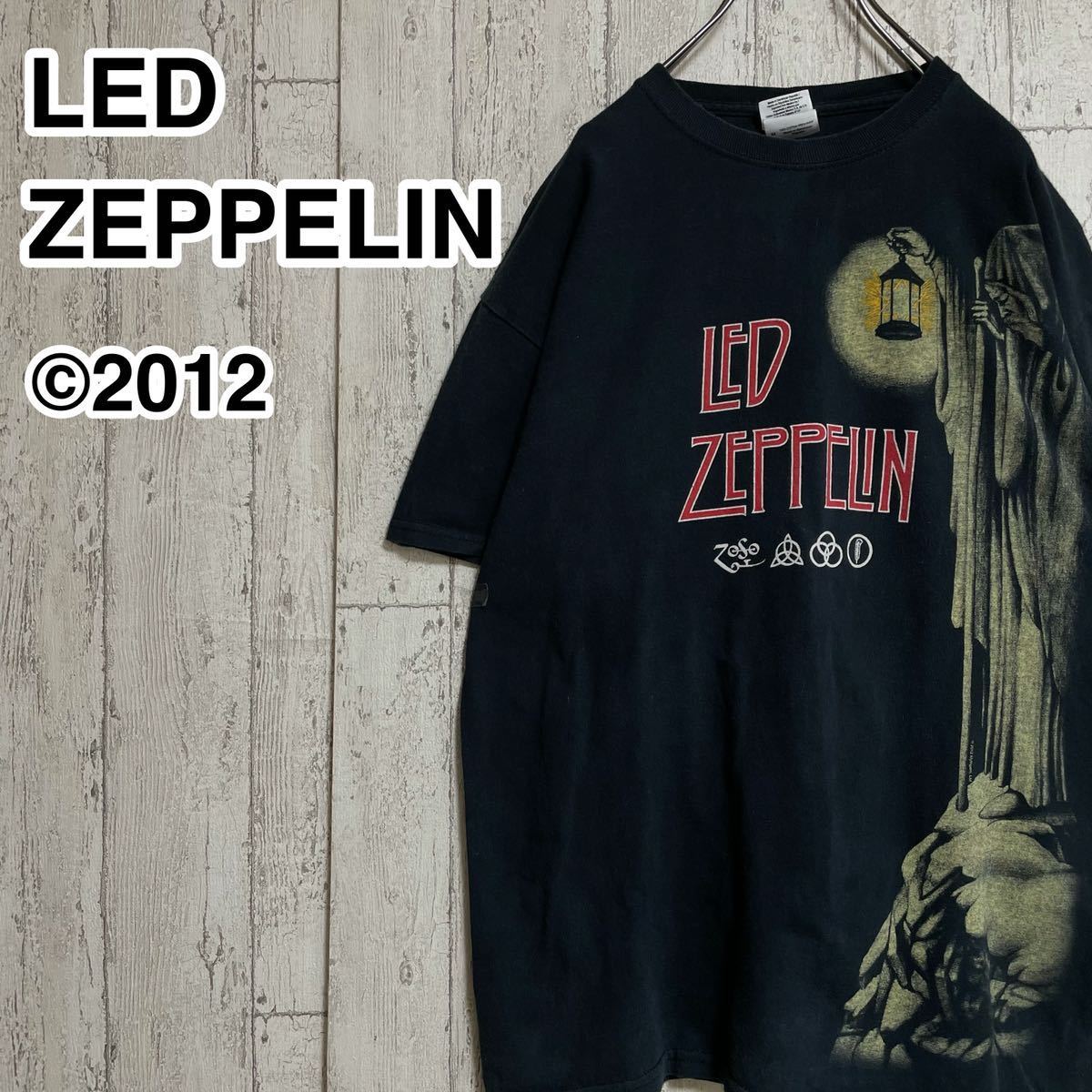 ☆送料無料☆ GILDAN ギルダン LED ZEPPELIN レッドツェッペリン バンTシャツ Mサイズ プリント 2012 21-163_画像1