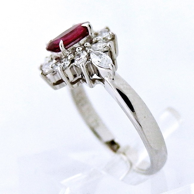 最低価格の ルビー0.53ct 指輪 ☆リング Pt850 ◇ダイヤモンド0.73ct