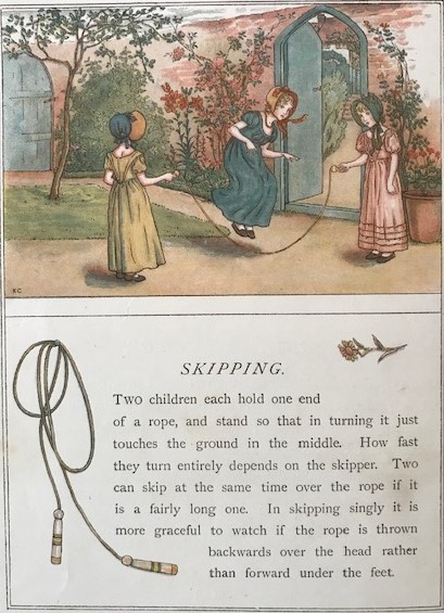 【特価】　＊100年前の絵本箱＊　≪ 　ケイト　グリーナウェイ　 ≫ 　 アンティーク木口木版画　 BOOK OF GAMES　 1889年　KATE  GREENAWAY