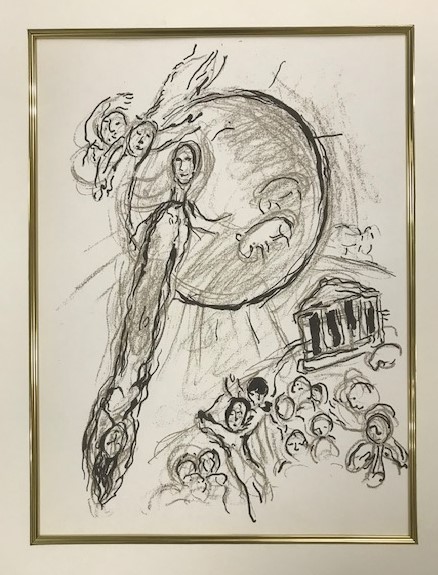 【特価】　≪　 マルク・シャガール 　≫　 オリジナルリトグラフ【 石版画 】 　 1965年 　 RAVEL　 LE PLAFOND L'OPERA DE PARIS