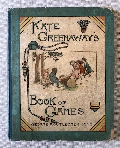 【特価】　＊100年前の絵本箱＊　≪ 　ケイト　グリーナウェイ　 ≫ 　 アンティーク木口木版画　 BOOK OF GAMES　 1889年　KATE GREENAWAY