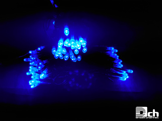 イルミネーション ストリングライト ブルー ３芯 点滅タイプ 10ｍ LED 100球 コントローラーセット ドリームチャンネル_画像3
