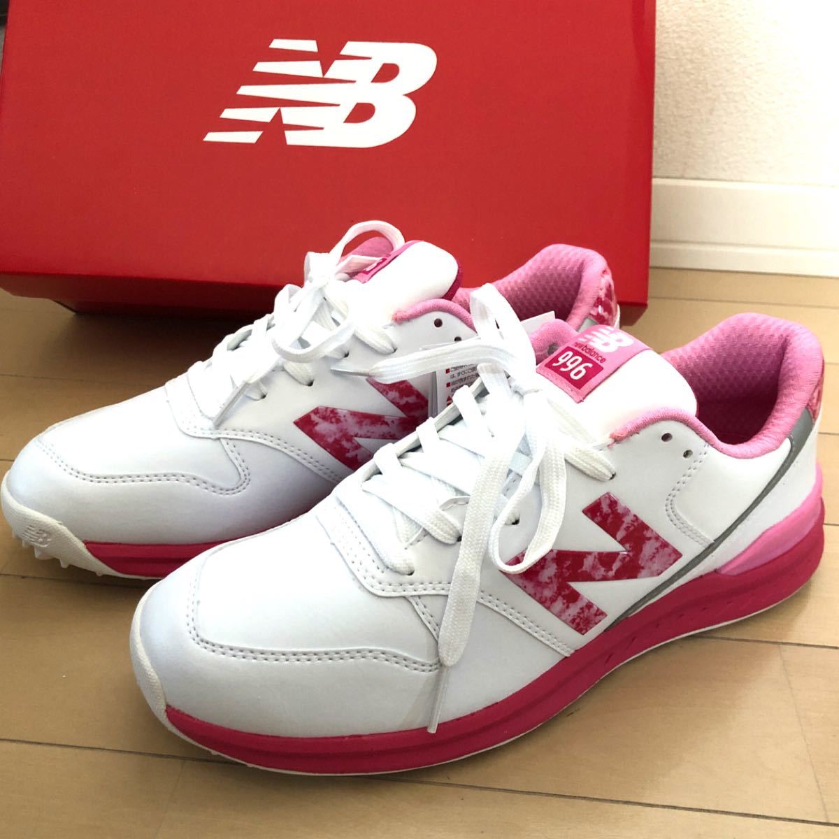 【週末限定価格】【新品☆未使用】 new balance  ゴルフシューズ スパイクレス　レディース WGS996  24.5cm