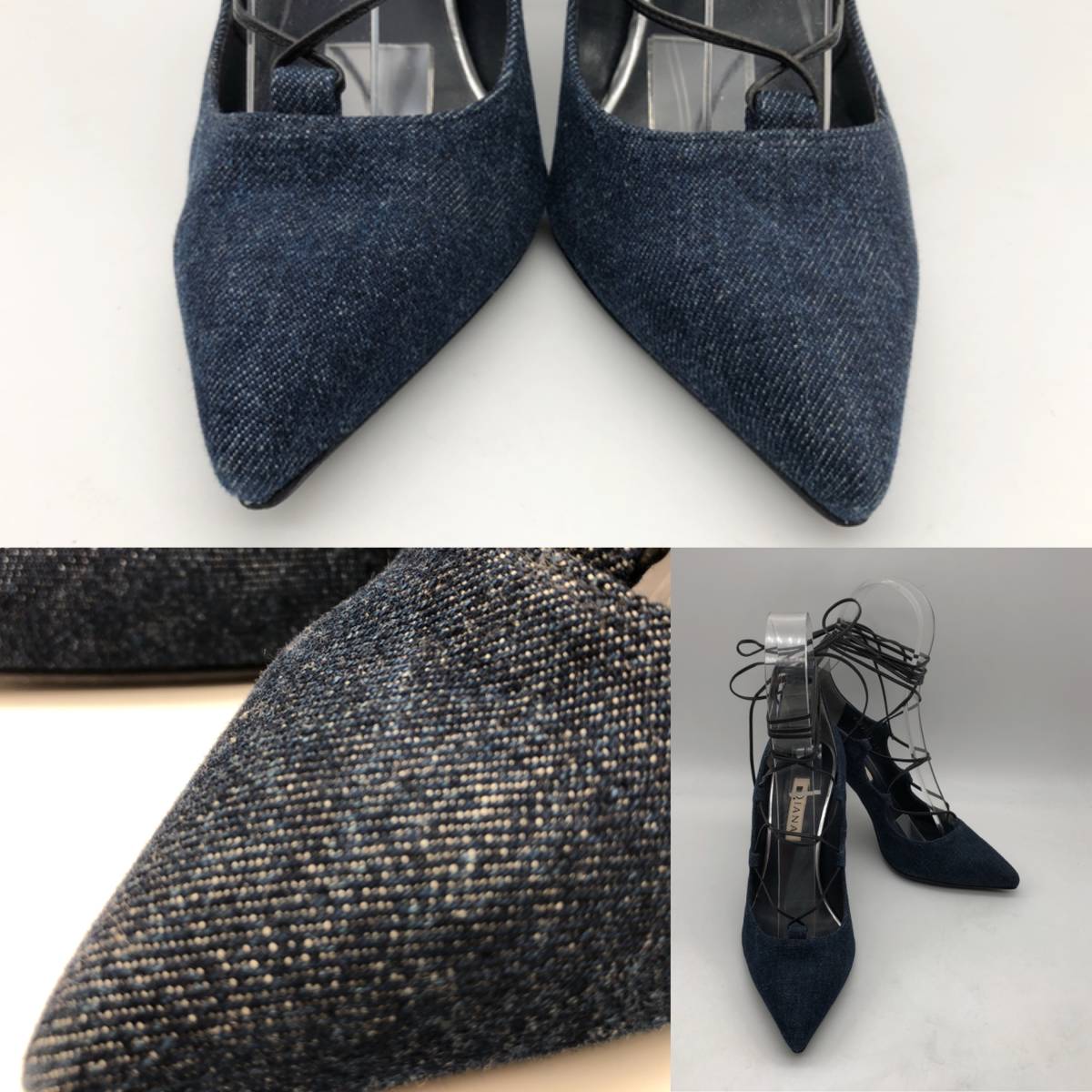 Diana ダイアナ レースアップ パンプス デニム ヒール バイ Diana ダイアナ レースアップ パンプス デニム ヒール バイ