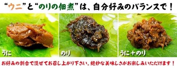 雲丹のり160g×2個セット(ウニと海苔の佃煮)佃煮珍味(ご飯のお供に)生ふりかけ塩うに使用(海苔の佃)ウニの佃煮 うにノリ_画像6