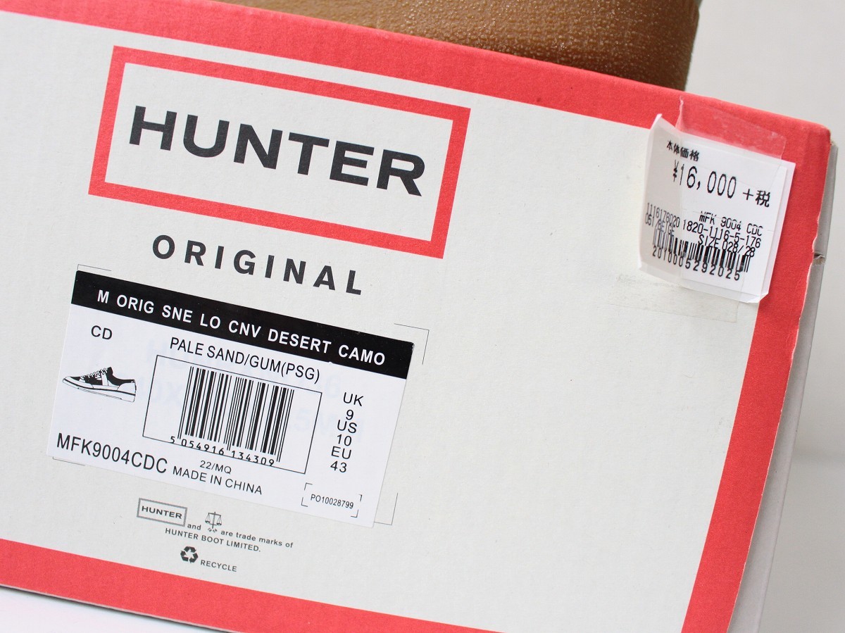  не использовался [ HUNTER Hunter ] десерт утка водоотталкивающая отделка парусина спортивные туфли UK9 EUR43 US10/28cm обычная цена \\16,000+ налог дождь. день OK! дождь камуфляж 