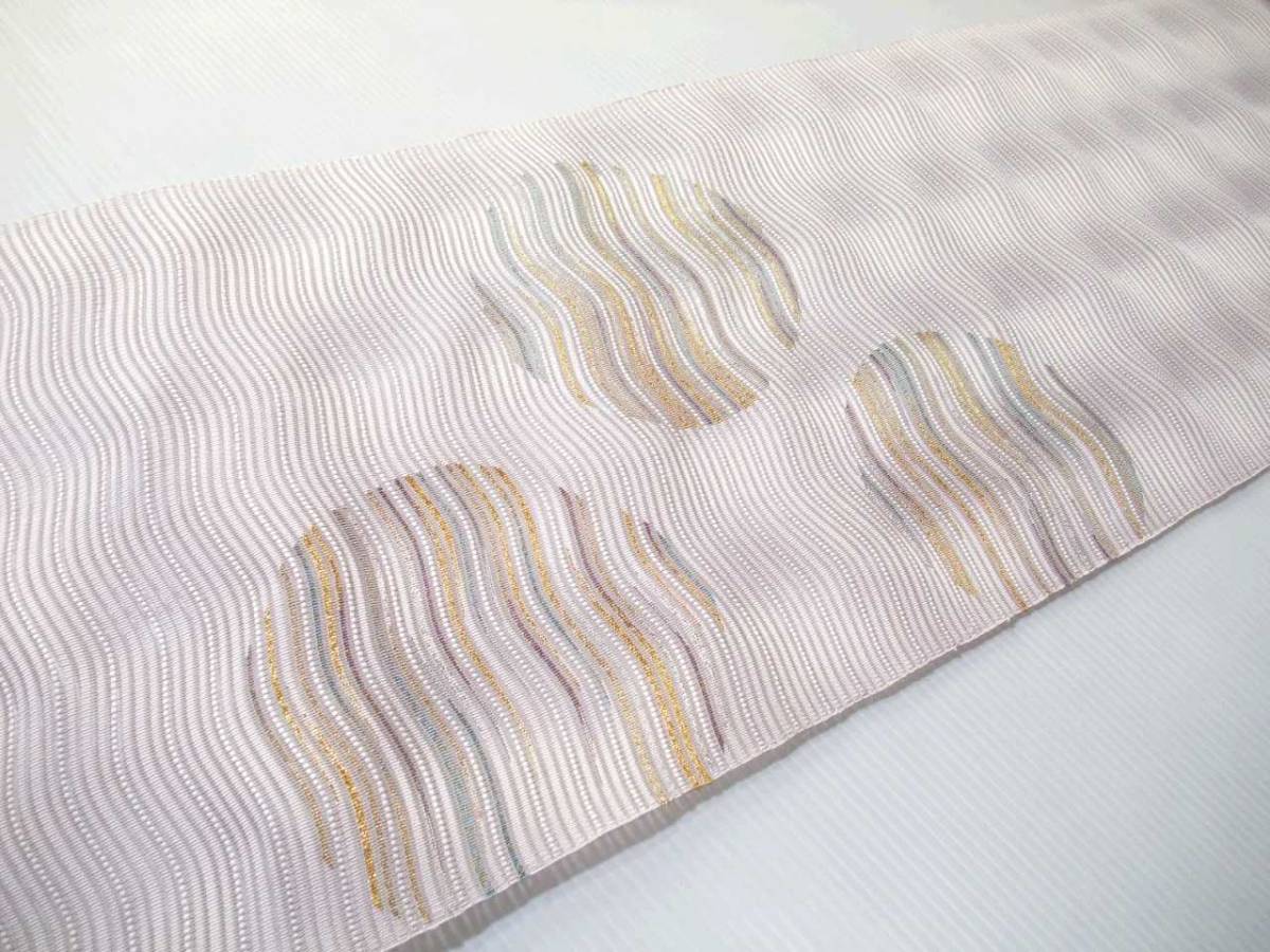 夏帯 正絹 ro109 手織り絽つづれ八寸帯 涼しげな色 お仕立て付き 新品 送料込み