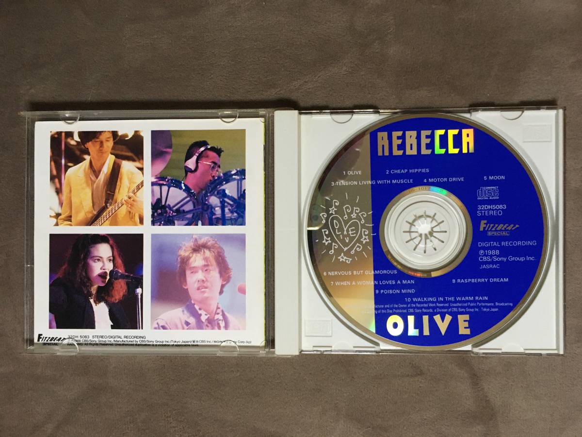 【 送料無料！!・希少なCSR刻印・旧規格盤！・盤面良品！】★REBECCA レベッカ◇OLIVE◇1988年・32DH 5083盤/全10曲収録★_画像4