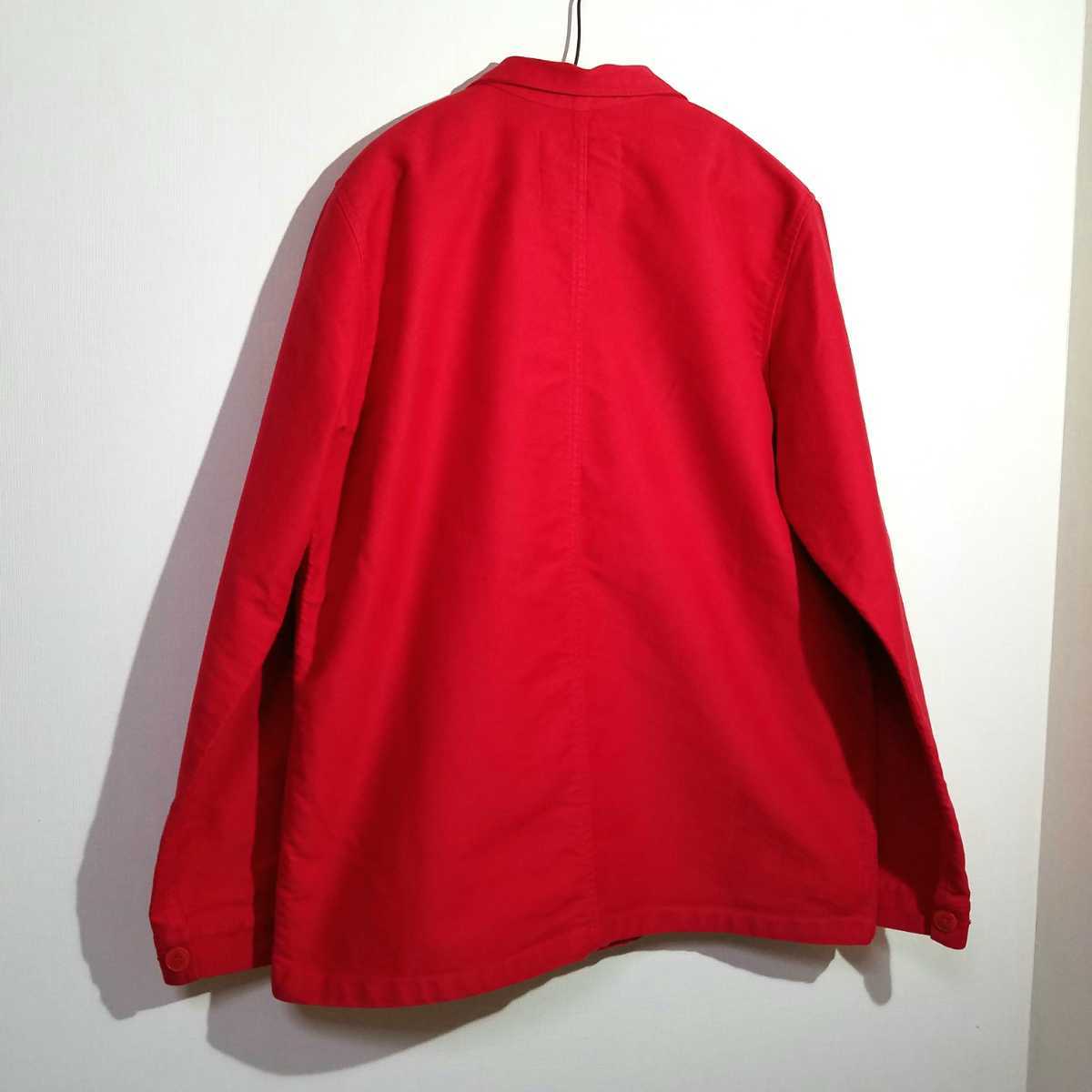 《POPな色 / 赤いモールスキン》LE MONT ST MICHEL レッドモールスキン カバーオール ジャケット 48 L XL モンサンミッシェル 50s60s70s_画像7