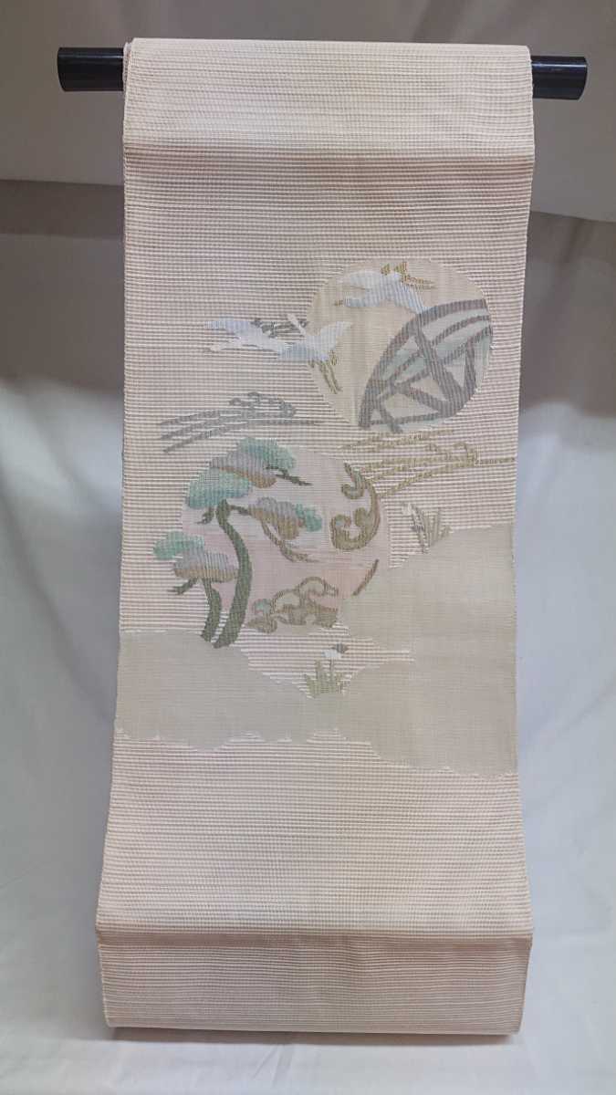 新品 紗袋帯 113 風景文様 オフホワイト 未仕立 未使用 袋帯 色留袖