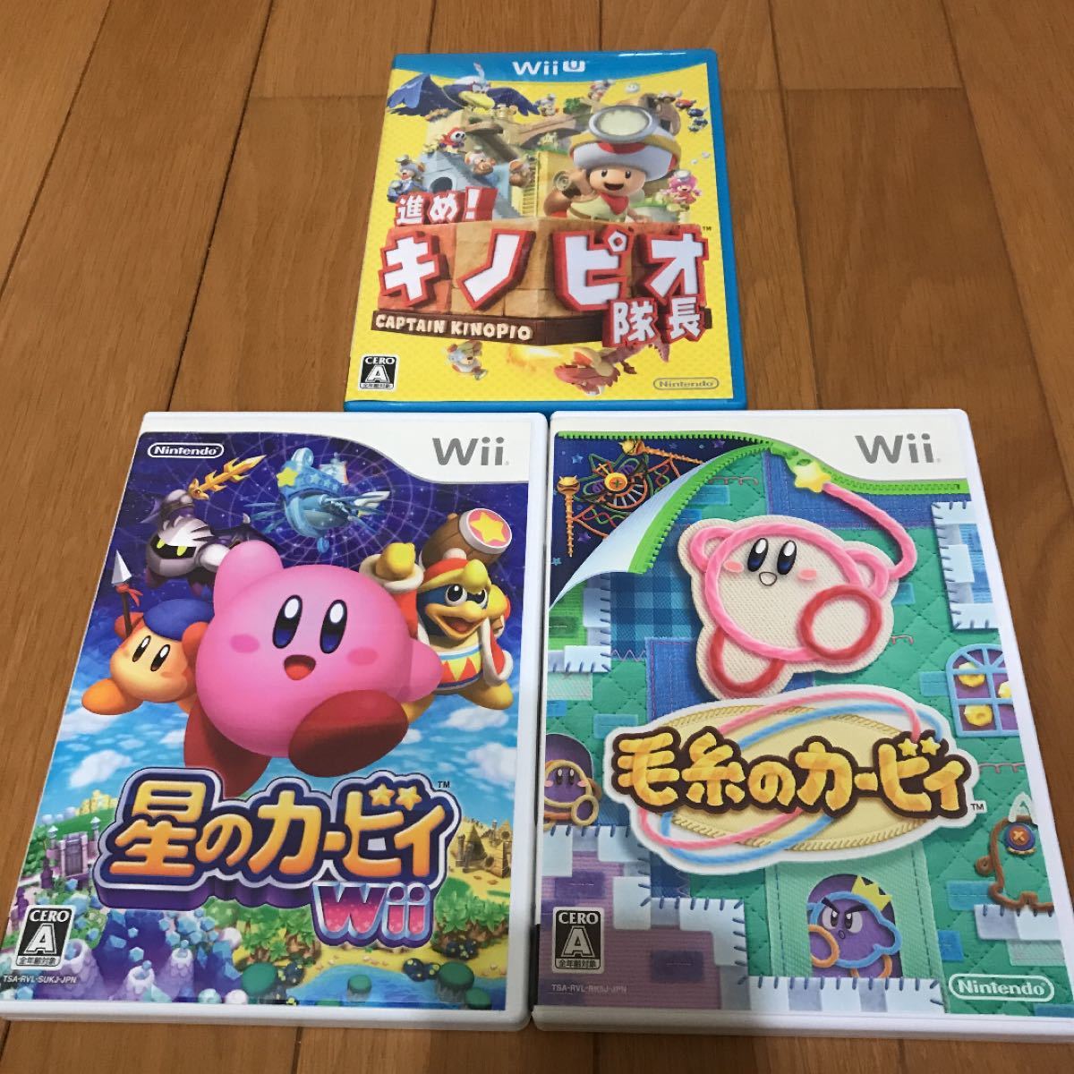 Wii 星のカービィ 、毛糸のカービィ、進めキノピオ隊長　3本セット