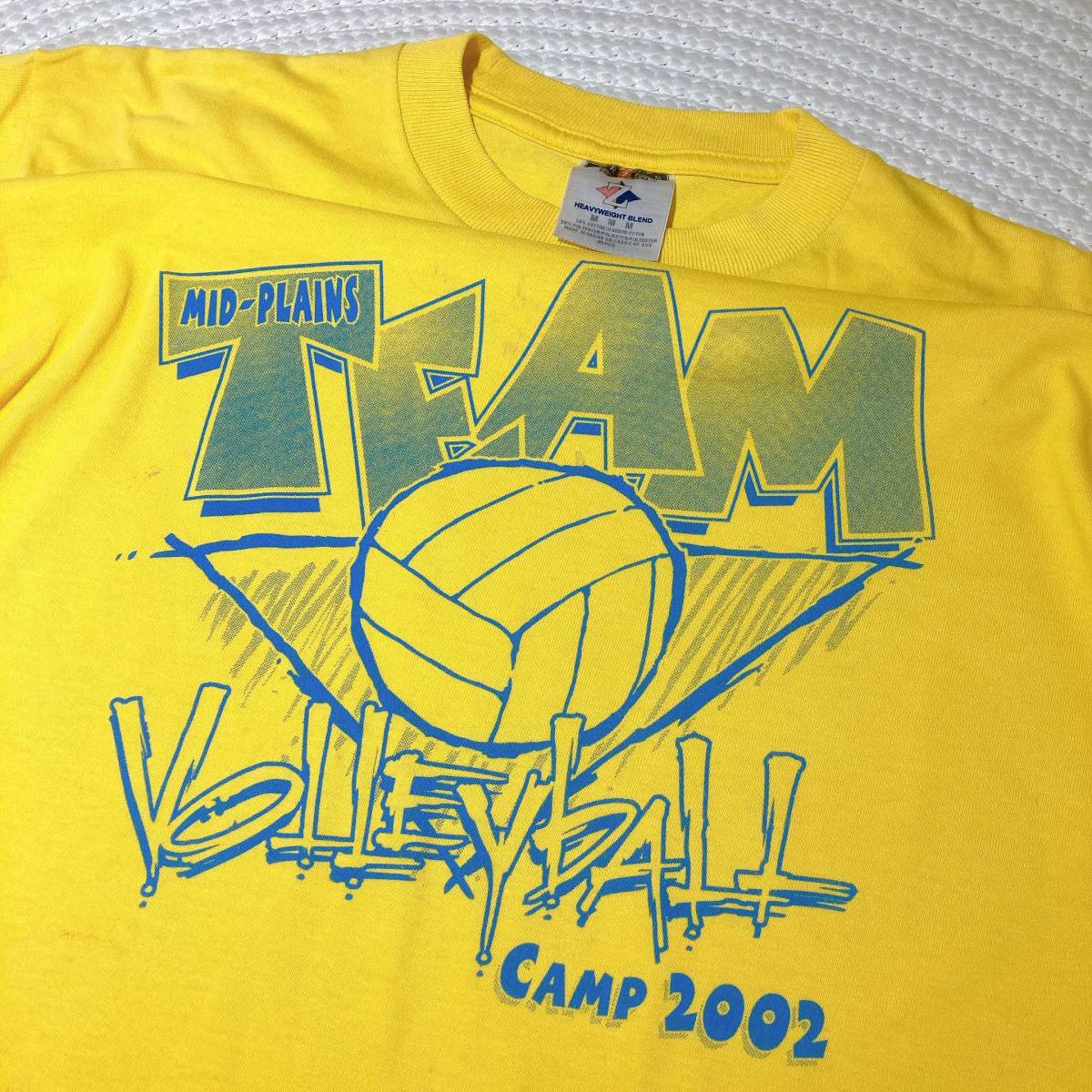 V046■USA古着/90’ｓ★TEAM VOLLEYBALL★イエロー★Tシャツ■M_画像5