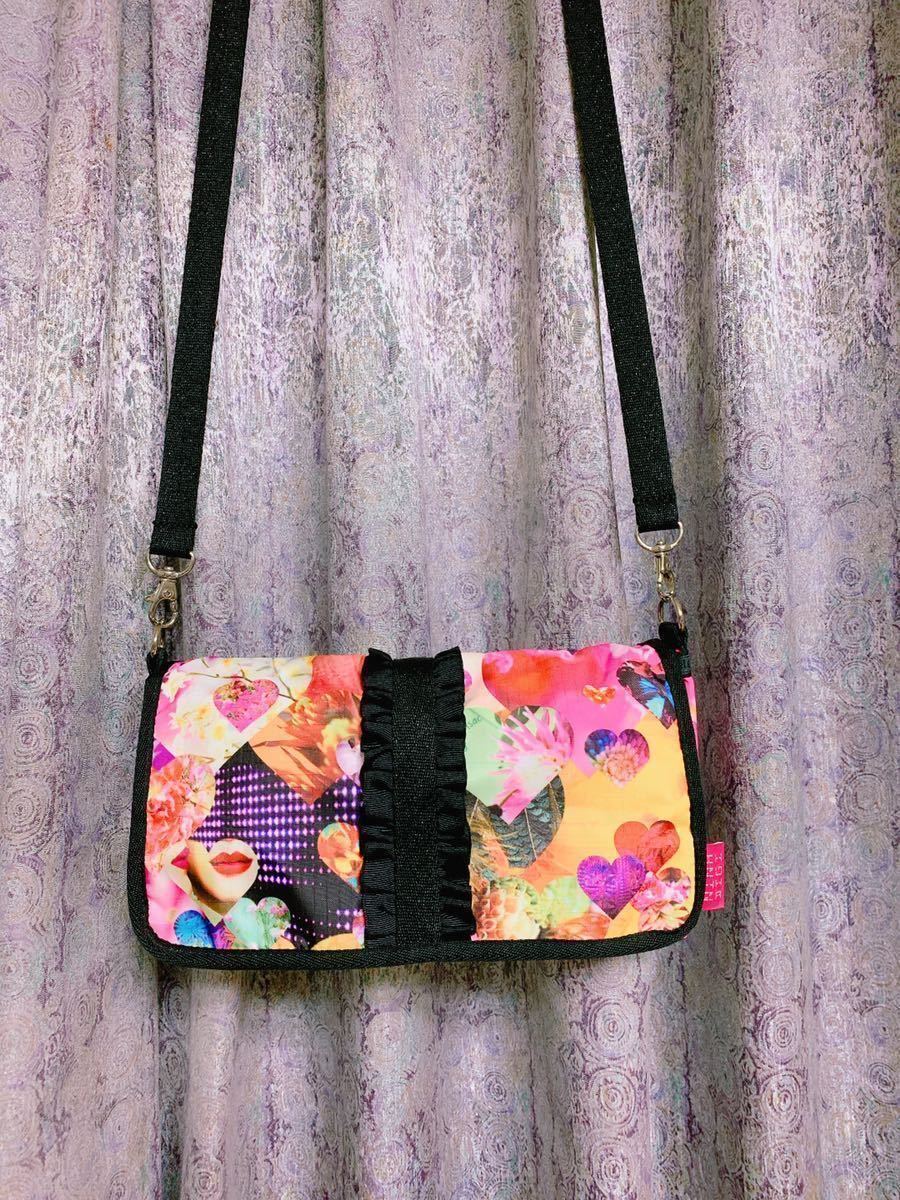 レスポートサック LeSportsac 蜷川実花 コラボ 限定 ニナデジ 2way ショルダー バッグ パーティー ポーチ フラダンス ハワイ Hawaii アロハ_画像2