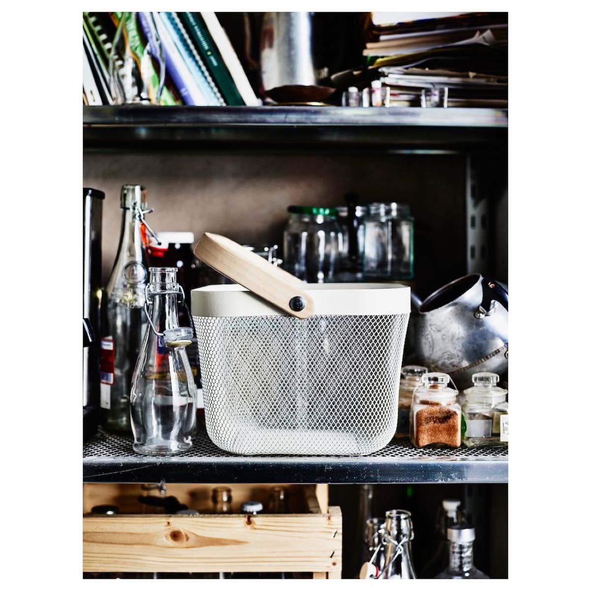 新品】IKEA イケア バスケット かご 2個 (ホワイト+ライト 新品】IKEA イケア バスケット かご 2個 (ホワイト+ライト
