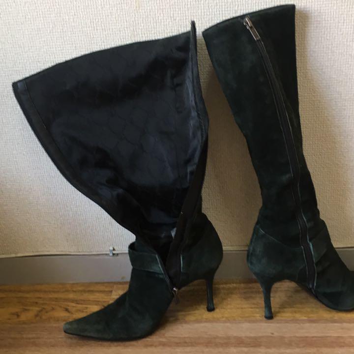 DIANA green long boots suede 24.5cm