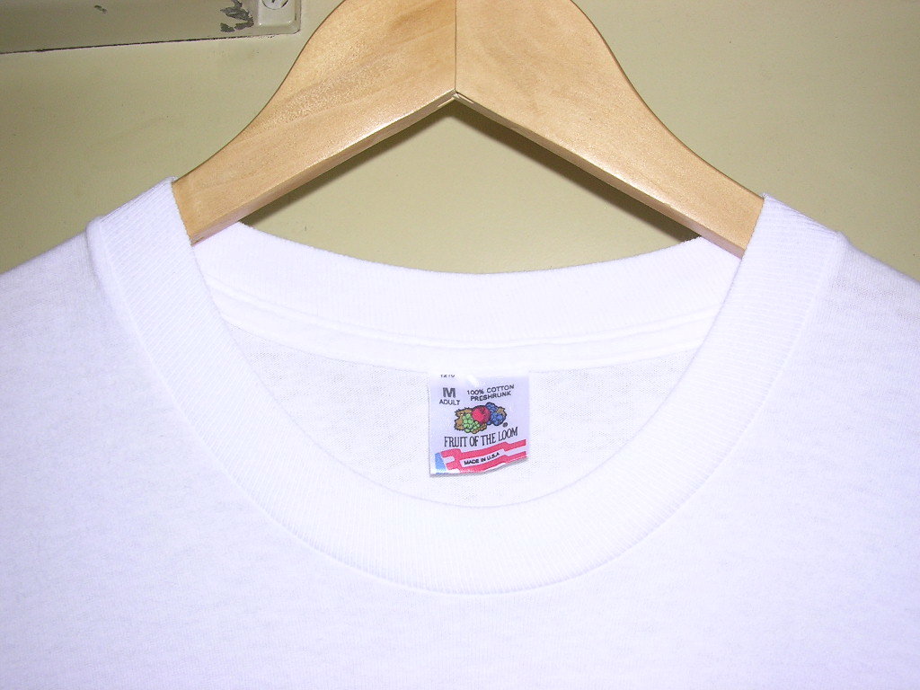 90s USA製 FRUIT OF THE LOOM イラスト アート エロ Tシャツ M 白 vintage old_画像3