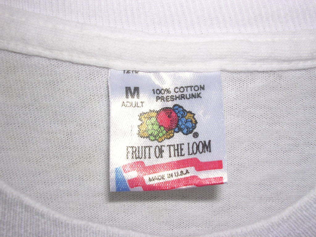 90s USA製 FRUIT OF THE LOOM イラスト アート エロ Tシャツ M 白 vintage old_画像9
