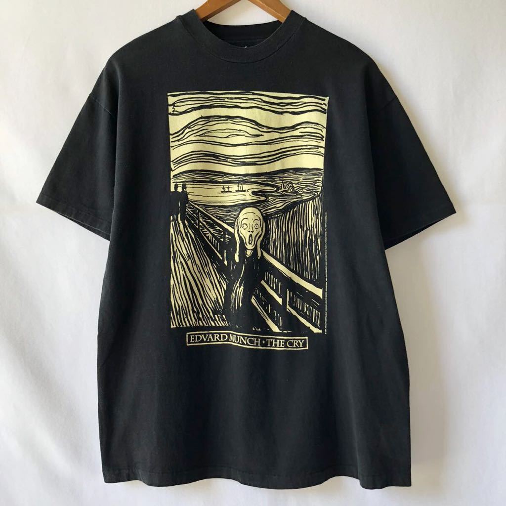 94年 ムンク 叫び Tシャツ 黒 USA製 ビンテージ 90s 90年代 ムンクの