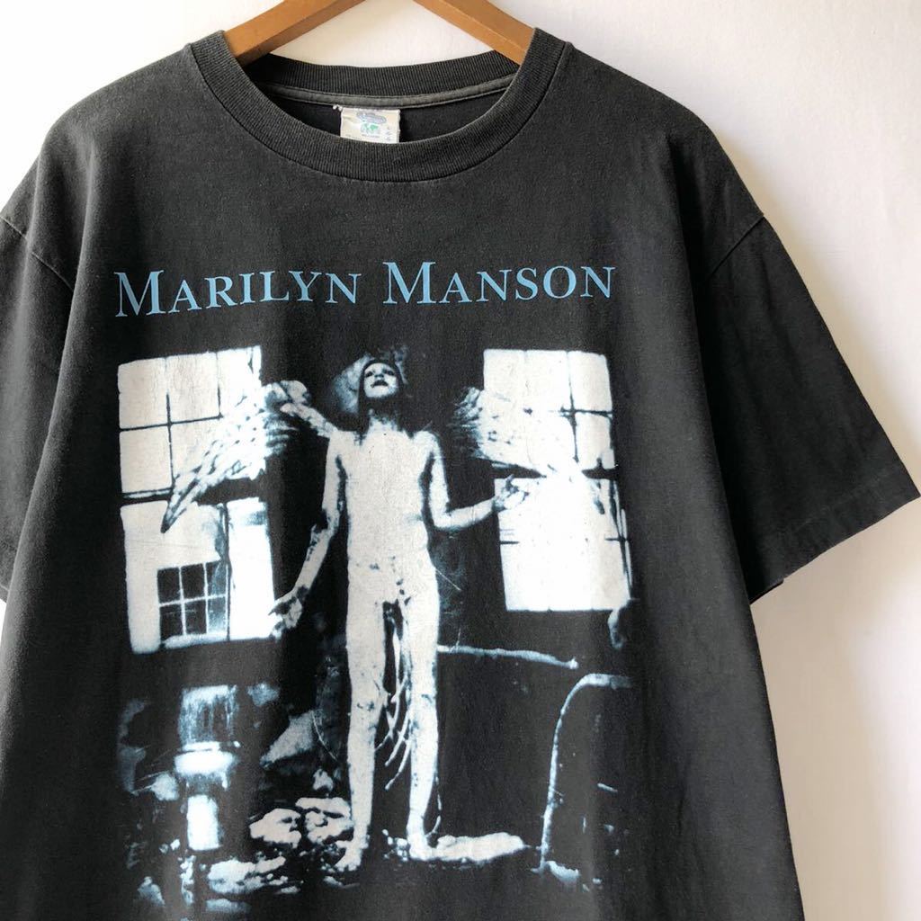 96年 Marilyn Manson Tシャツ L 黒 USA製 ビンテージ 90s 90年代