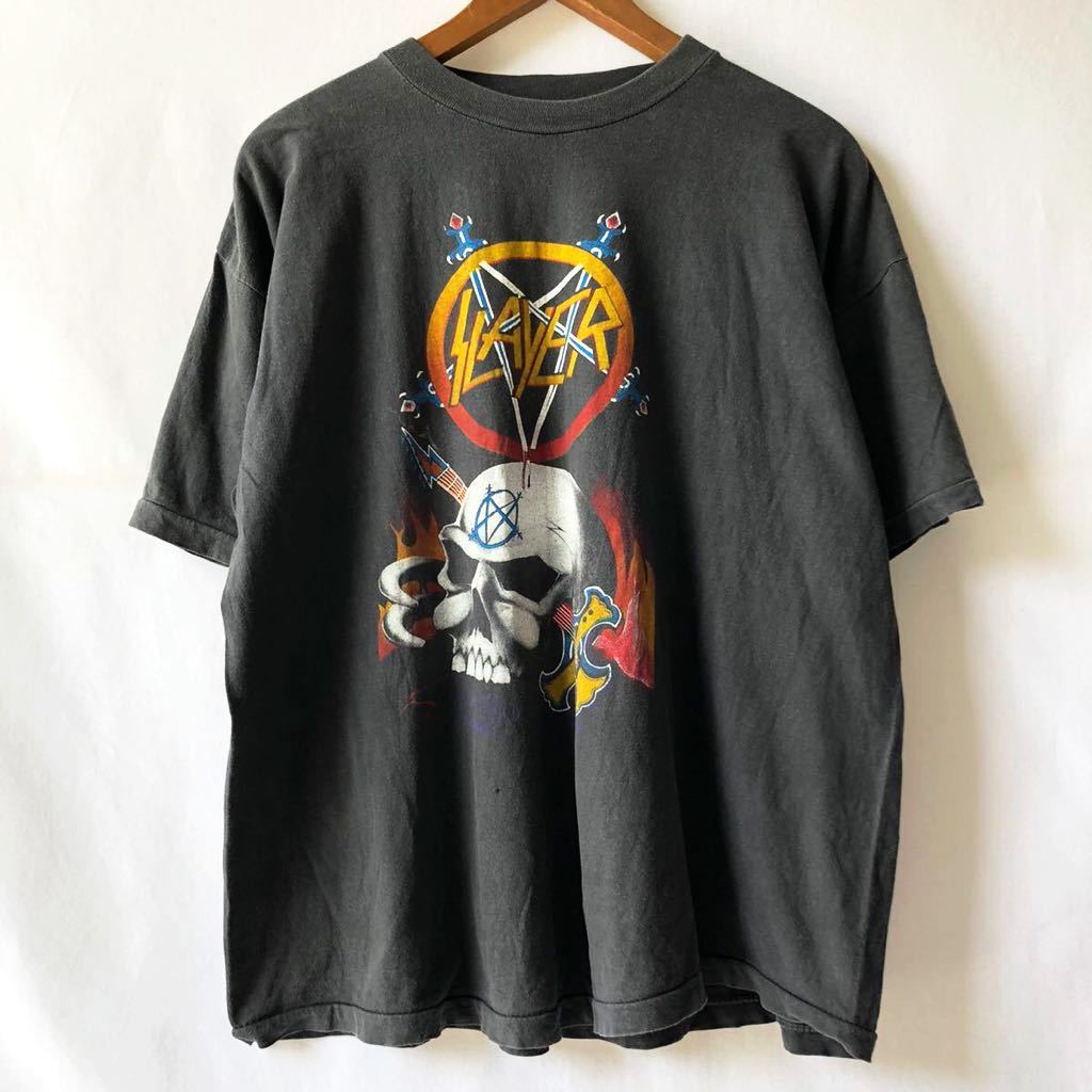 Yahoo!オークション - 80s 90s ACME SLAYER Tシャツ XL ブ...