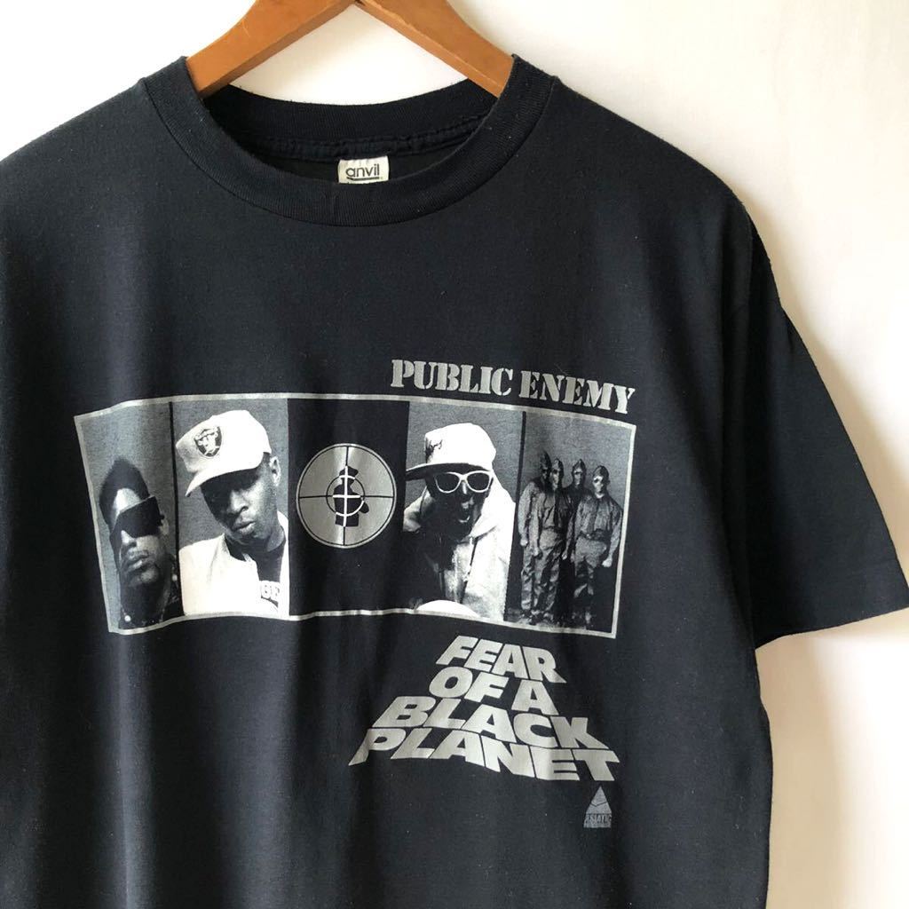 オンブック 90s PUBLIC ENEMY Tシャツ L ブラック USA製 ビンテージ 90年代 パブリックエネミー ラップT オリジナル  ヴィンテージ