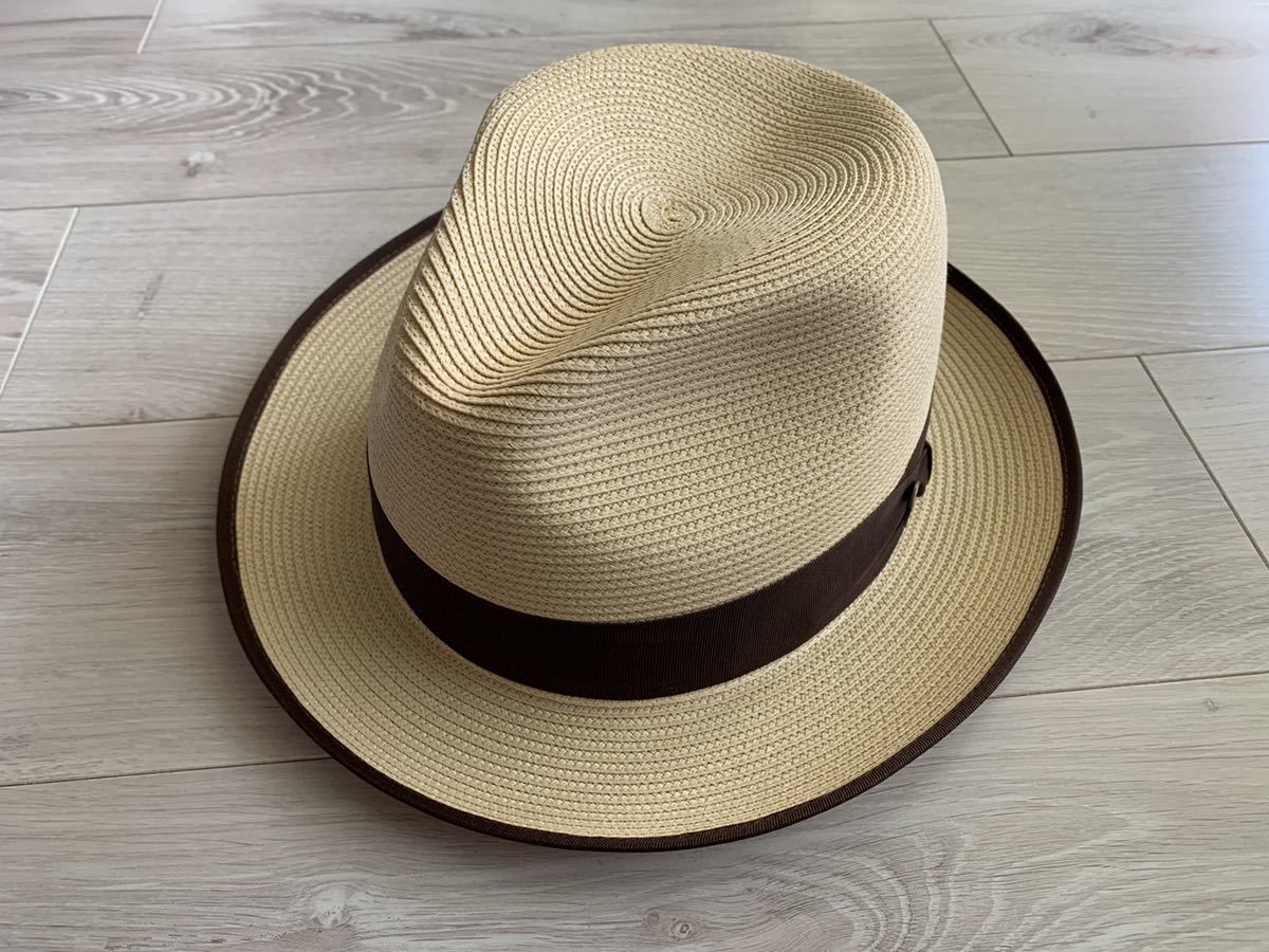 美品 Stetson ステットソン 麦わら帽子 ストローハット 60 7 1/2