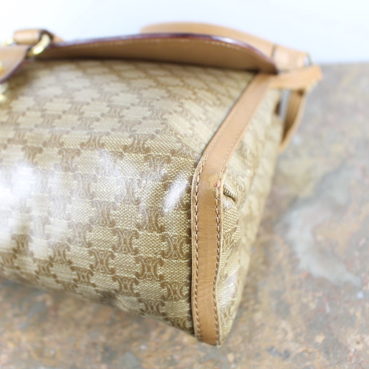 OLD CELINE MACADAM PATTERNED LOGO SHOULDER BAG MADE IN ITALY/オールドセリーヌマカダム柄ロゴショルダーバッグ_画像6