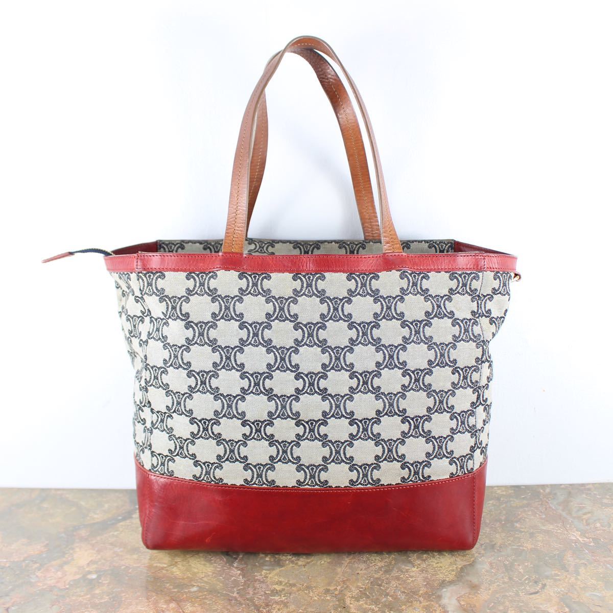 OLD CELINE BIG MACADAM PATTERNED TOTE BAG MADE IN ITALY/オールドセリーヌビッグマカダム柄トートバッグ_画像1