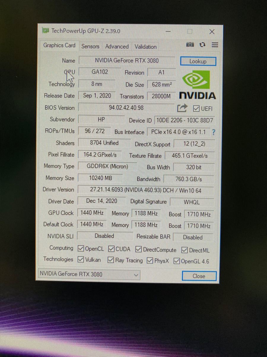 新同品】RTX 3080 HP OMEN おまけ付き 他PC起動確認済み|Yahoo 新同品】RTX 3080 HP OMEN おまけ付き 他PC起動確認済み|Yahoo