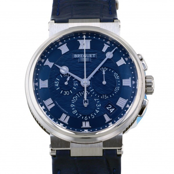 ブレゲ Breguet マリーン クロノグラフ 5527BB Y2 メンズ 80％以上節約 新品 9WV 腕時計 ブルー文字盤 【同梱不可】