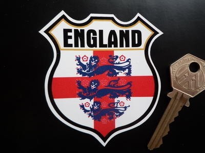 ◆送料無料◆ 海外 国旗 England Three Lions ライオン イングランド 70mm ステッカー_画像1